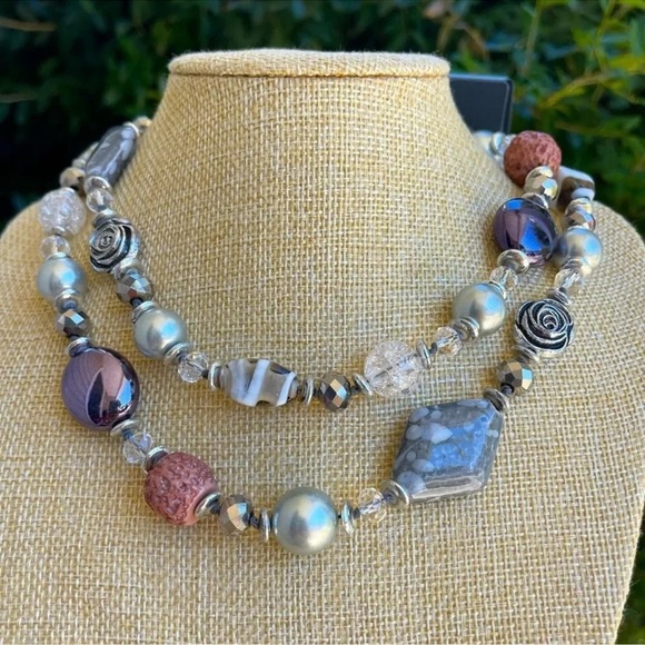 Sisi Bohemian Hippie Rose Long MultiColor Necklace - Picture 2 of 5